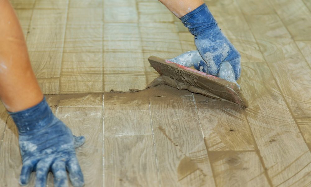 Tile Grout Repair Gray color of new grout tile gray for the final step for flooring